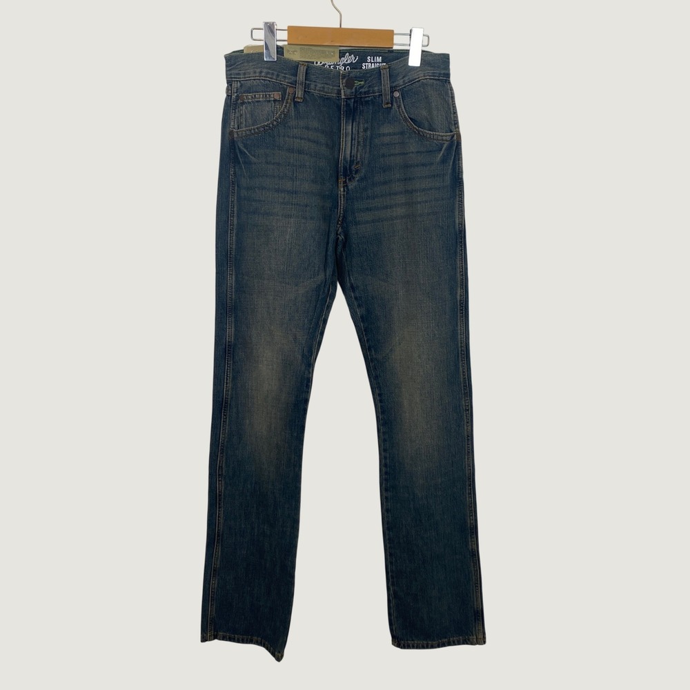 Wrangler Retro Slim Straight Jeans 29x36 Blue Denim 1088MWZDK NWT